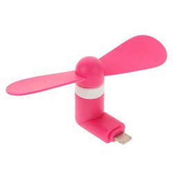 iPhone Lighting Portable Cell Phone Mini Electric Cooling Fan (Pink)